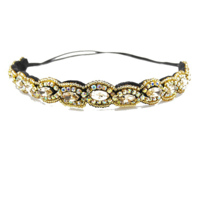 Manufacturers selling fashion new handmade Diamond Crystal Beaded headband hair with Hair Barrette