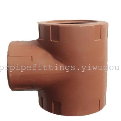 Brown plastic pipe fittings