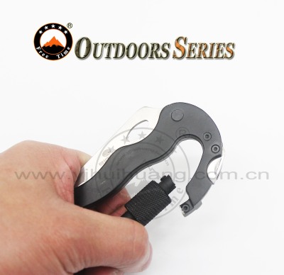 Outdoor mountaineering buckle multifunctional hiking hook carabiner knife outdoor outdoor camping equipment