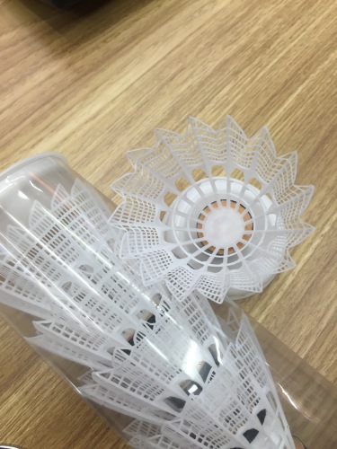 imitation nylon plastic badminton double cork ball head white yellow optional 12 pack