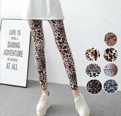 Large size Europe Leopard Print Leggings trade nine pants
