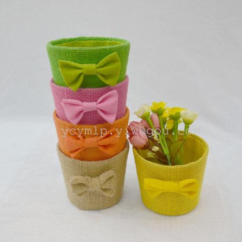 jute storage basket home decoration storage basket flower pot coats candy packaging box