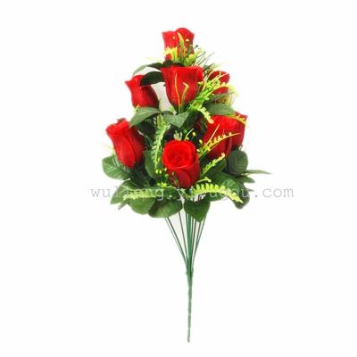 Factory direct selling home indoor and outdoor decorative imitation genuine rose 10 silk screen love roses
