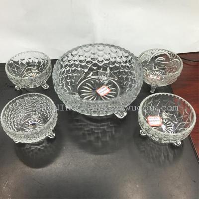 Glass bowl 7 pcs set 1 big 6 small in 1 gift box gift ware 