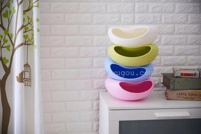 Creative Fruit Plate Double-Layer Lazy Fruits Plate Bathroom Storage Box Stackable Dried Fruit Tray