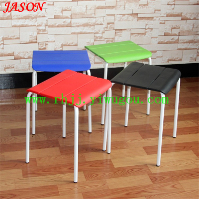 Plastic leisure stool / outdoor dining stool / coffee colored stool / simple square stool