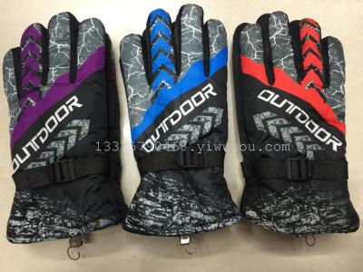 New men's winter warm outdoor cycling gloves winter sports cotton gloves anti-slip outdoor gloves.