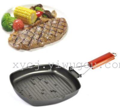 Outdoor camping pans folding portable barbecue tray pan frying pan pan picnic barbecue plate thick steak pot