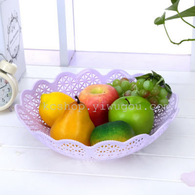 Plastic hollow out fruit basket Basket of fruit vegetables drop of water