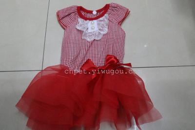 New star pet clothing plaid with torch dress summer style