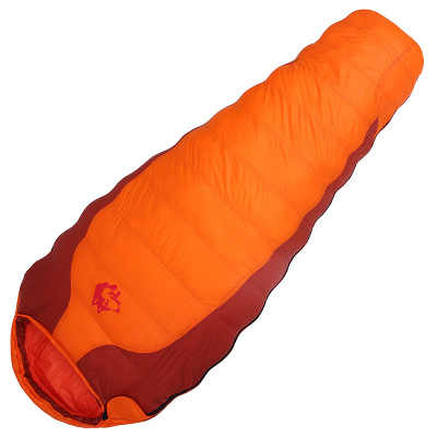 Sled dog outdoor winter style single mummy type warm cold down sleeping bag