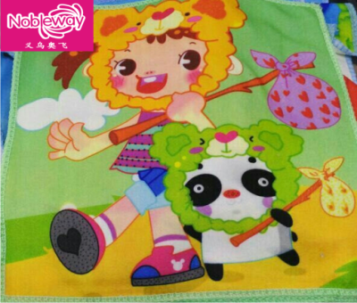Microfiber Brushed Printed Cartoon Small Square Towel Factory Direct Sales Price Wholesale