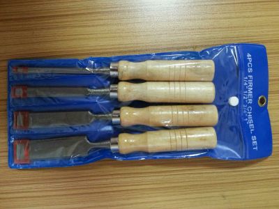 4PC Woodworking Chisel wood handle Woodworking chisel 45 Steel Woodworking chisel Bag for Woodworking Chisel