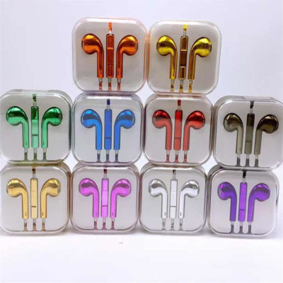Iphone5/6 mobile phone headset headset wire with apple color plating with wheat