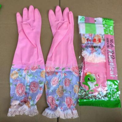 In the new winter plush cotton, cotton rubber gloves, latex gloves, latex gloves, elastic lace, warm wool
