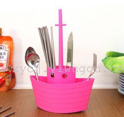 creative mast sailboat spoon chopsticks storage box kitchen sundries storage device storage rack