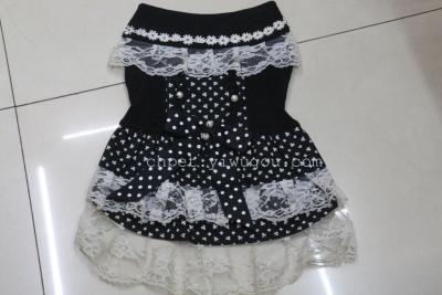 New star pet clothing printed lace skirt summer style