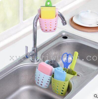 The kitchen sink drain bag hanging sponge storage saddle type dual-purpose sundries drain basket