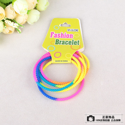 Fashion silicone bracelet bracelet lovely candy fluorescent color hand ring