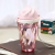 Ice Cream Cover Twist Pattern Water Cup Plastic Cup Sports Bottle Men's and Ladies' Drinking Glasses Portable Tea Cup Cup with Lid