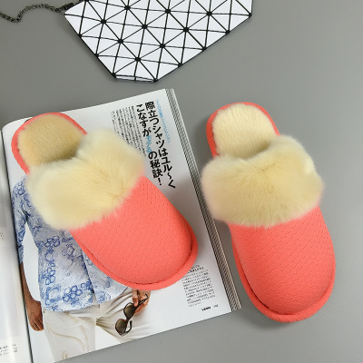 Autumn and winter, the new fish pattern knitting wool couple indoor home cotton slippers wholesale