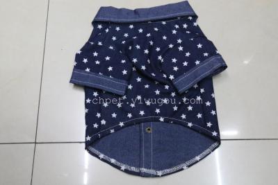 New star pet clothing star jeans short sleeve summer style
