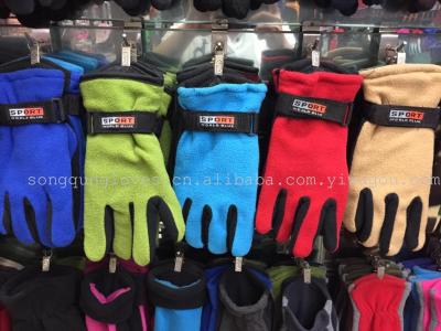 Wave-grain fleece gloves [factory direct sales] south Korean version of the new Wave-grain fleece outdoor windproof warm gloves