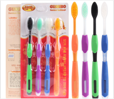Korea wholesale 4P Nano-toothbrush toothbrushes (Golden-silver Jade carbon) YQ