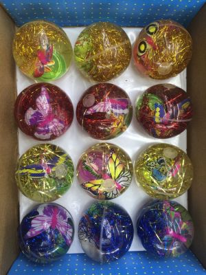 New Exotic Flash J Gold Silk Butterfly Crystal Elastic Ball Four-Color Mixed