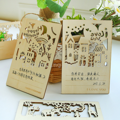 DIY hollow wooden postcard to commemorate the birthday card for blessing