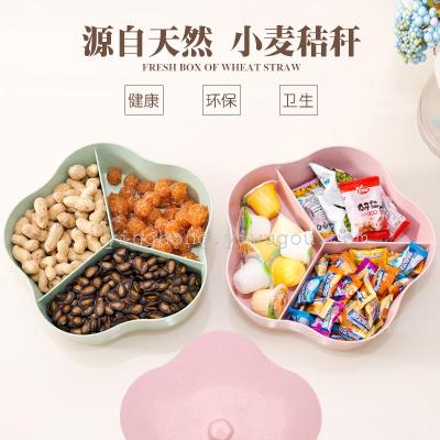 Wheat Straw Plum Fruit Plate Fruit Plate Candy Plate Melon Seeds Fruit Pot Snacks Fruit Box Fruit Basket