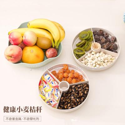 Wheat Straw Environmental Protection Compartment Fruit Plate Fruit Basket Snack Fruit Plate Candy Basin
