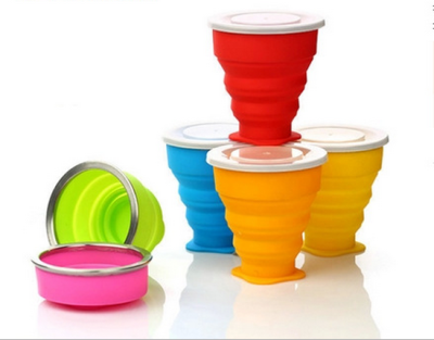 Silicone folding outdoor portable Creative Cup food grade silica gel cup 2016 NEW