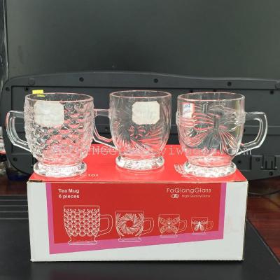 Glass cup with handle small scale cup butterfly cup 6 box small coffee cup