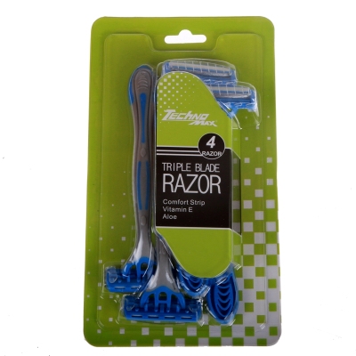 Disposable shaver 3-layer smooth shave with sliding strip