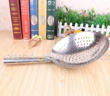 stainless steel handle non-slip large oil leakage drum drain drain stainless steel wooden handle colander kitchen dedicated colander