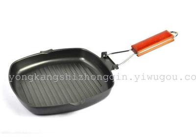 Outdoor with fuel-efficient steak frying pan handle can be folded stripes