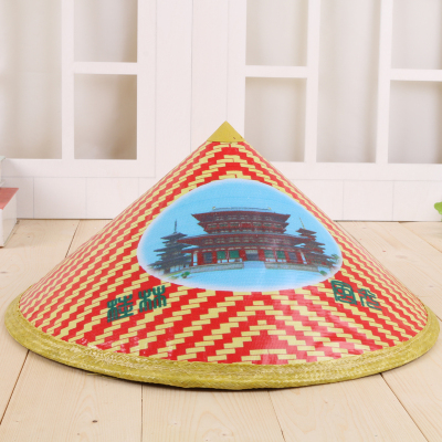 Raincloth painted hats for farmers with sun shade and sun protection stage props