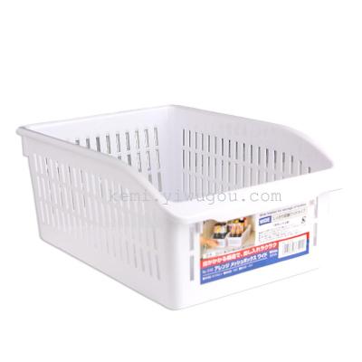 Japanese NHS6192 white storage basket - wide curved side - shaped