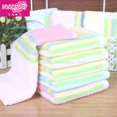 Cotton Color Stripes Towel Jacquard Towel Face Towel Absorbent Soft Wholesale Towels