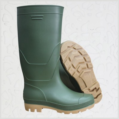 PVC Boots yellow bottom green top rain shoes Green rain shoes industrial shoes