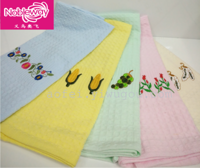 Cotton Embroidered Tea Towel Kitchen Napkin Napkin Absorbent Water Locking Rag Towel Wholesale