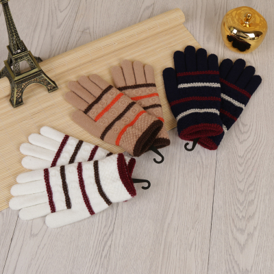 Fashion women's cashmere jacquard gloves with jacquard gloves.