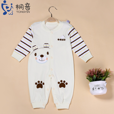 Baby conjoined clothes nvao Baby long sleeve 0-3 months cotton 6 autumn 1 year old autumn winter