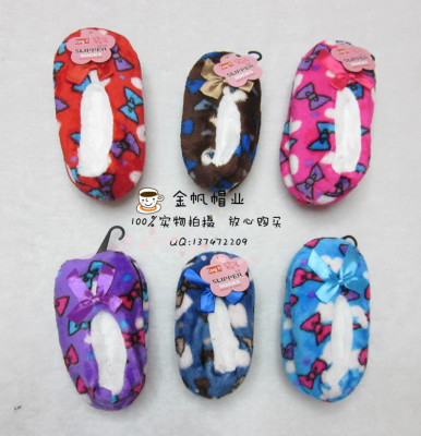 Spot export winter children's home flannel thickened indoor shoes tie floor shoes children's clothing.