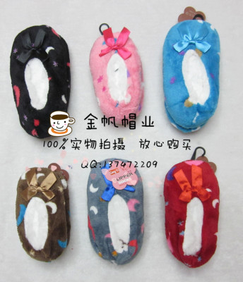 Spot export winter children's home flannel thickened indoor shoes collar moon floor shoes children's clothing.