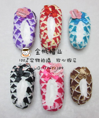 Spot export winter children home flannel thickened indoor shoes with umbrella floor shoes children's.