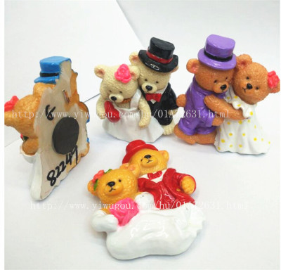 Valentine's Day lovers bear magnetic refrigerator paste resin decoration process