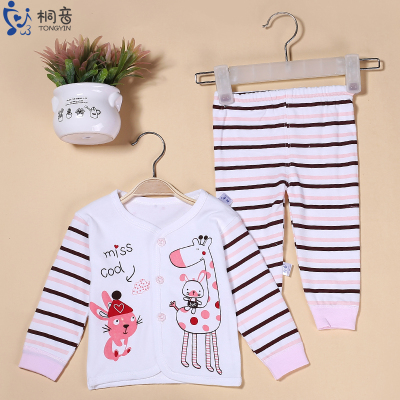 Baby long sleeve suit clothes pure cotton autumn winter babies January to June dressed cotton stars