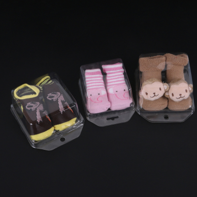 Any PVC baby socks plastic model toddler shoes feet transparent box
